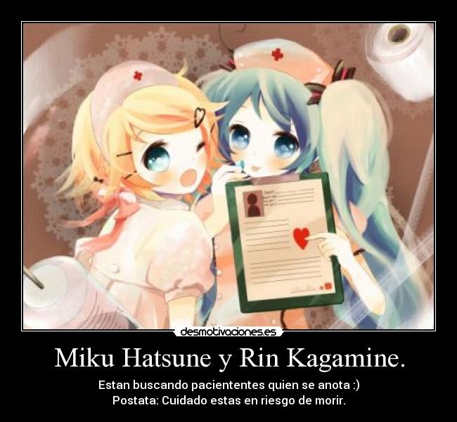 Miku Hatsune y Rin Kagamine. -
