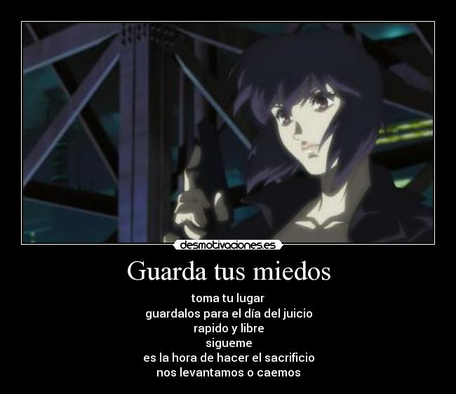 carteles ghost the shell mayor mokoto kusanagui estribillo del segundo opening rise desmotivaciones