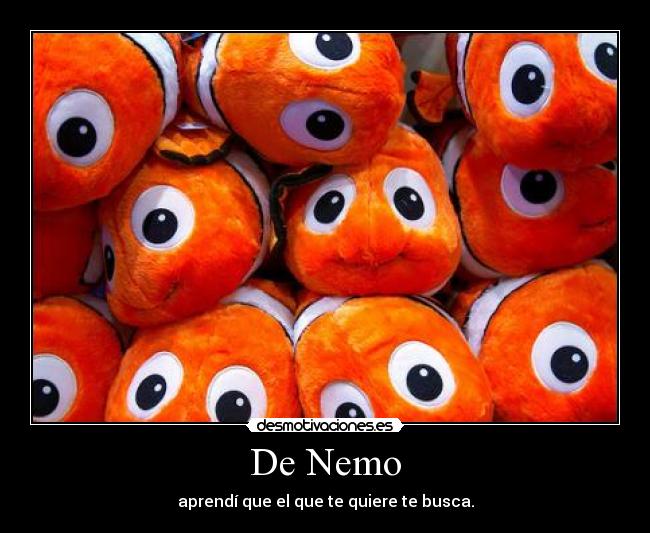 De Nemo - aprendí que el que te quiere te busca.
