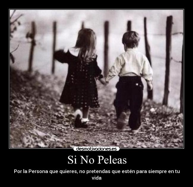 Si No Peleas - Por la Persona que quieres, no pretendas que estén para siempre en tu vida