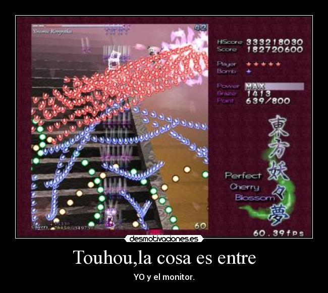 Touhou,la cosa es entre - YO y el monitor.