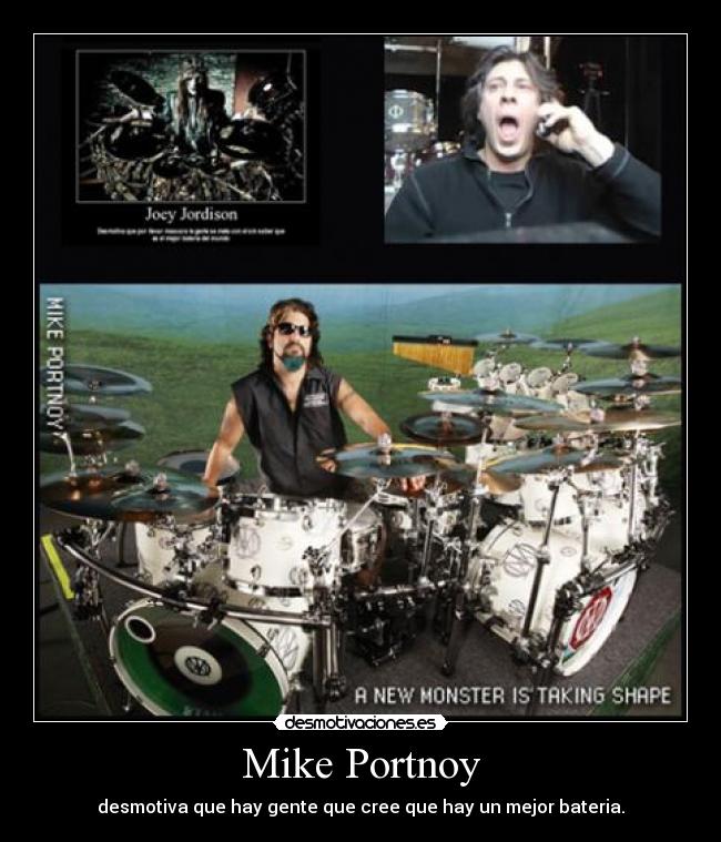 carteles mike portnoy joey jordison mike magini bateria musica desmotivaciones