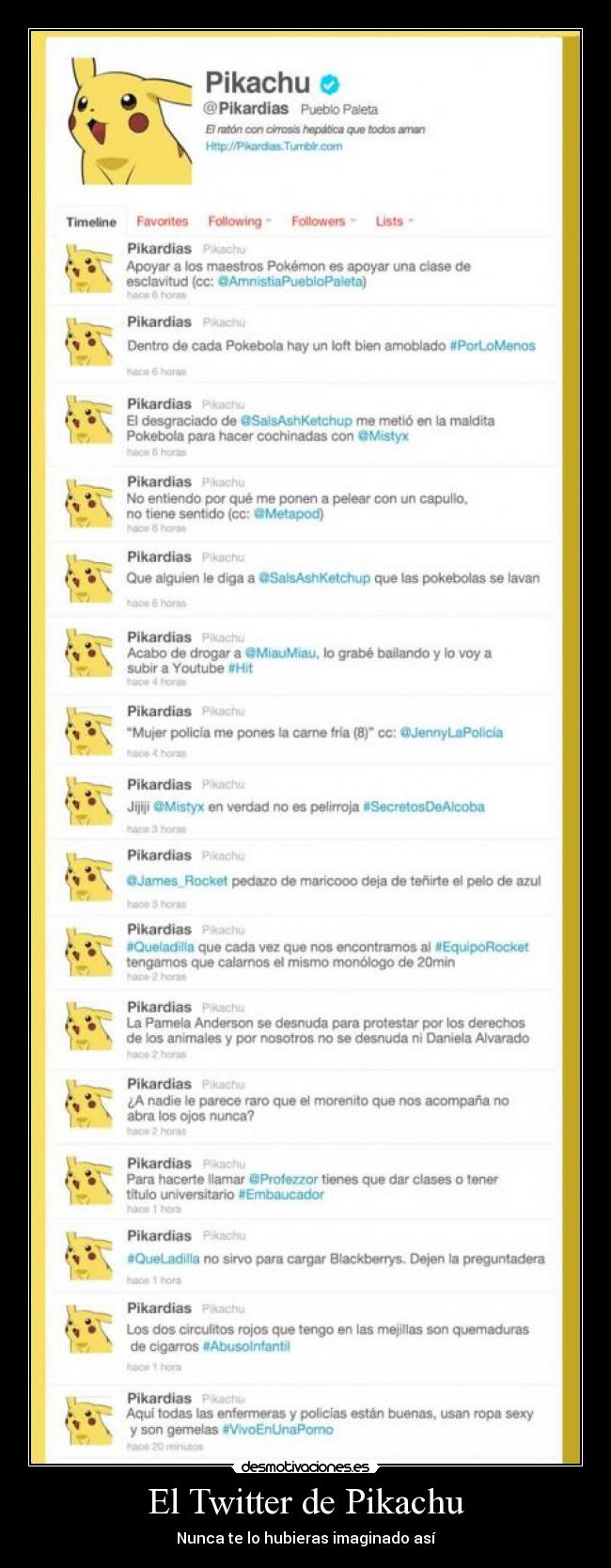 El Twitter de Pikachu - Nunca te lo hubieras imaginado así