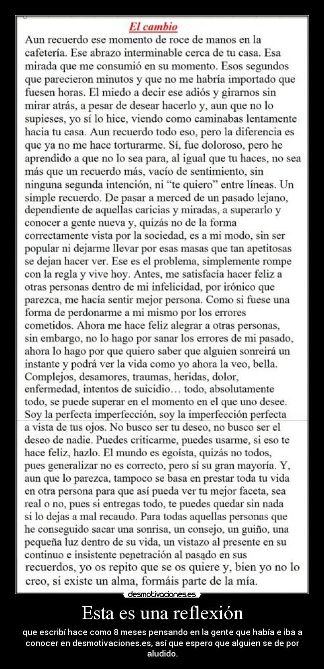 Esta es una reflexión -