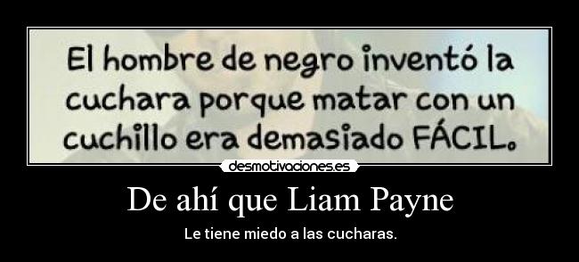 De ahí que Liam Payne - Le tiene miedo a las cucharas.