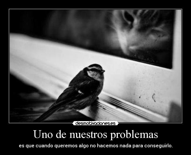 Uno de nuestros problemas - es que cuando queremos algo no hacemos nada para conseguirlo.