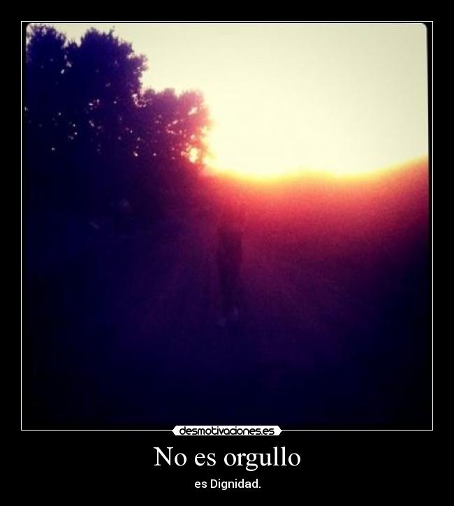 No es orgullo -