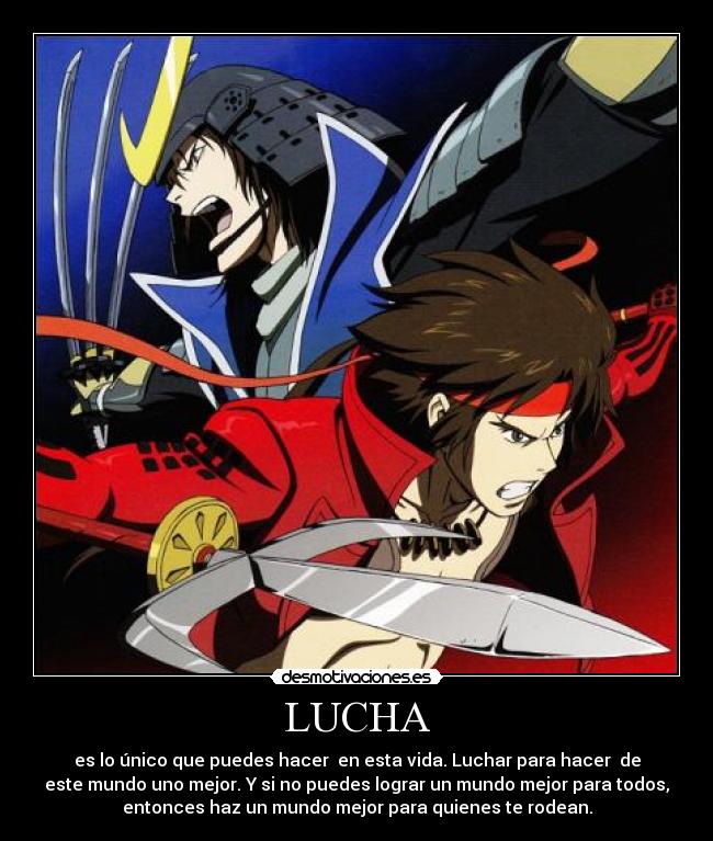 carteles basara mugiwaraclan anime vida lucha desmotivaciones