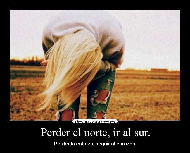 Perder el norte, ir al sur. -