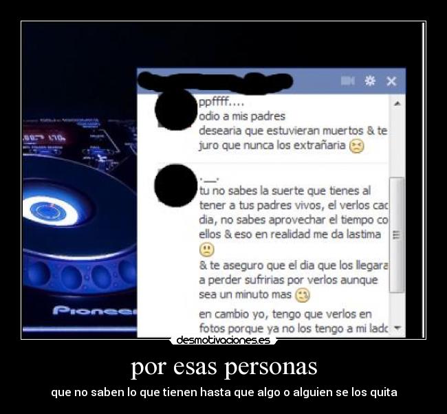 por esas personas -