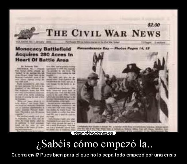 ¿Sabéis cómo empezó la.. - Guerra civil? Pues bien para el que no lo sepa todo empezó por una crisis