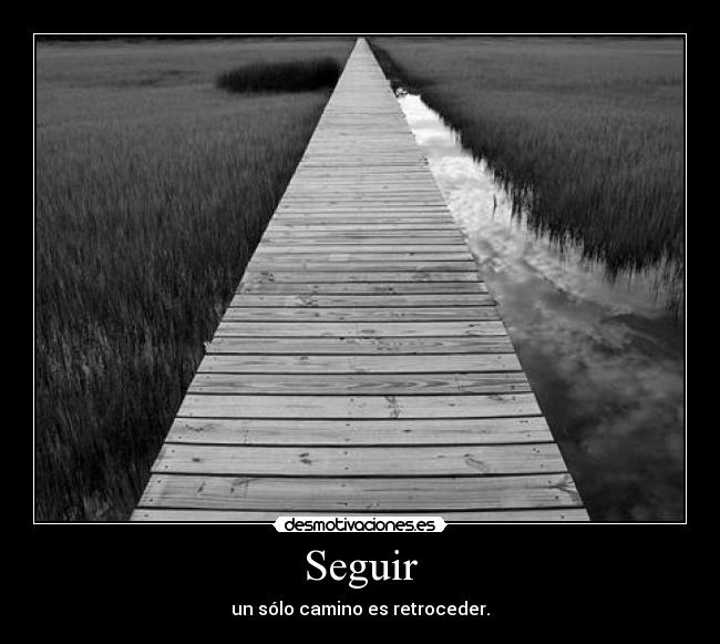 Seguir - un sólo camino es retroceder.