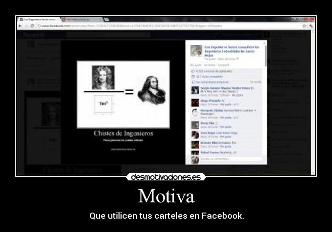 Motiva - Que utilicen tus carteles en Facebook.