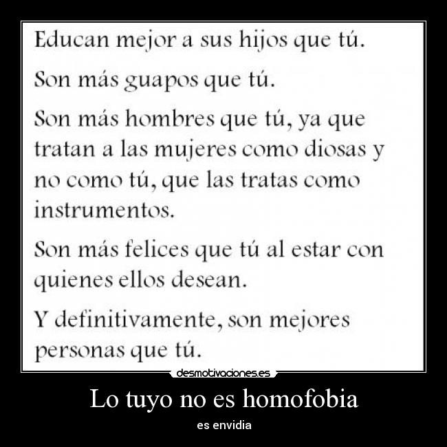 Lo tuyo no es homofobia - 