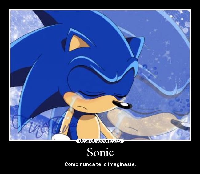 carteles sonic llorando desmotivaciones
