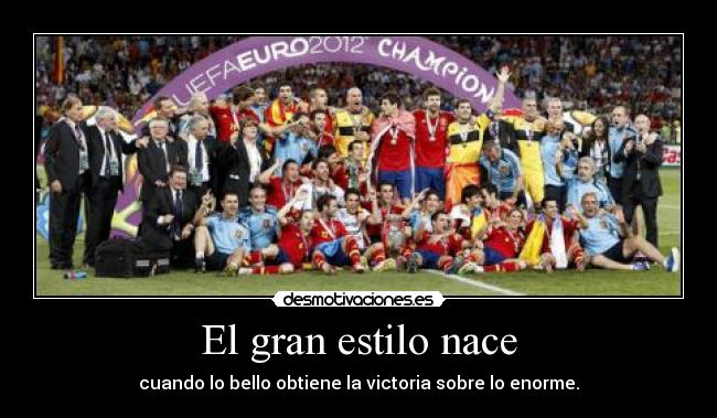 El gran estilo nace - cuando lo bello obtiene la victoria sobre lo enorme.