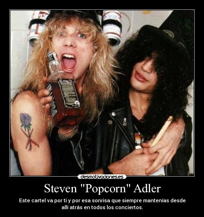 carteles popcorn steven adler bateria pero que monooooo sonrisa desmotivaciones