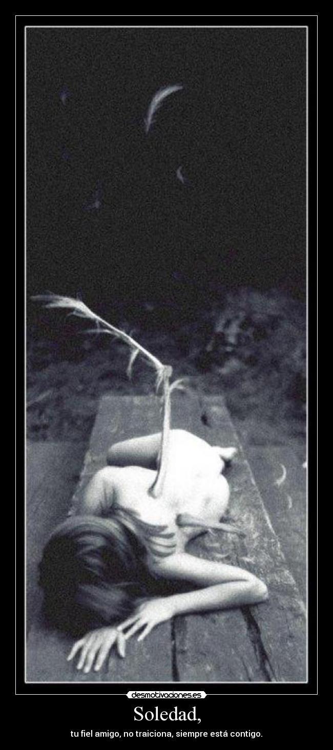 Soledad, - tu fiel amigo, no traiciona, siempre está contigo.