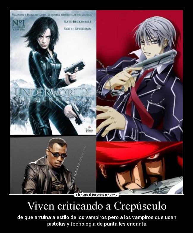 carteles vampiros con pistolas twilight crepusculo desmotivaciones