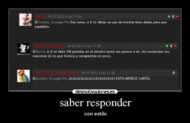 saber responder - con estilo