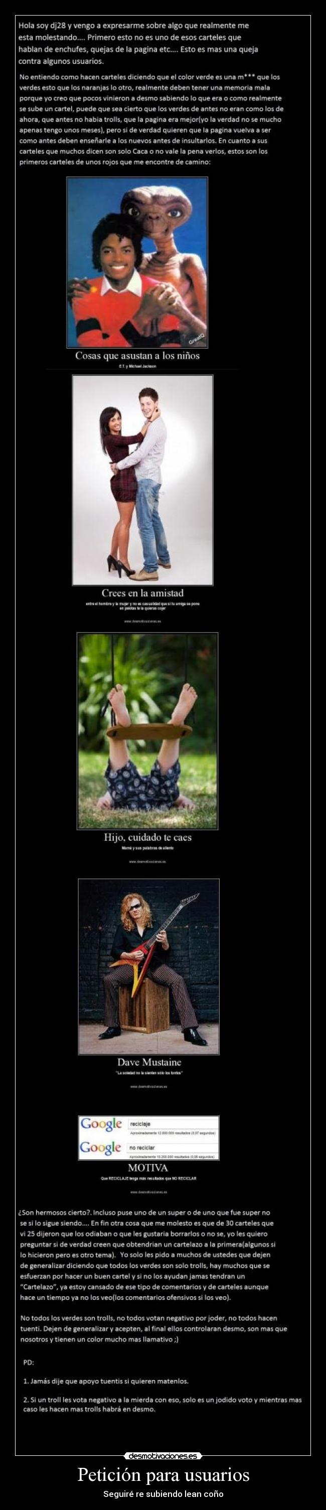 Petición para usuarios - Seguiré re subiendo lean coño