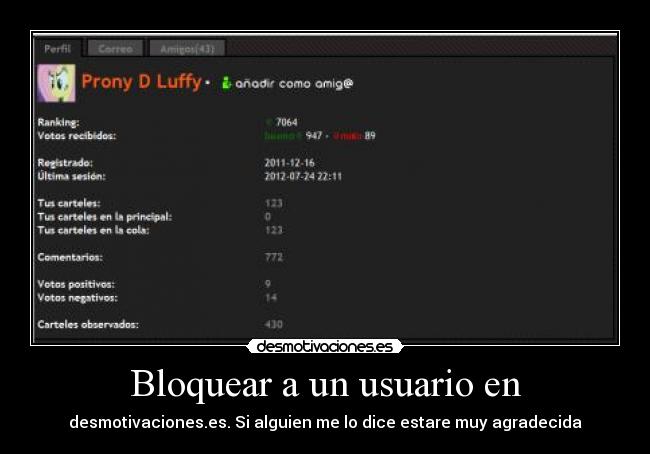 Bloquear a un usuario en - 