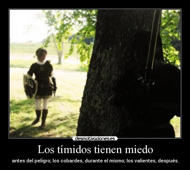 Los tímidos tienen miedo - antes del peligro; los cobardes, durante el mismo; los valientes, después.