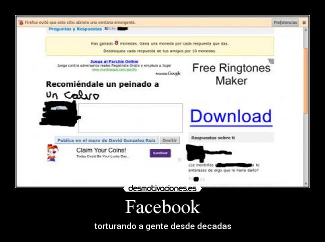 Facebook - torturando a gente desde decadas