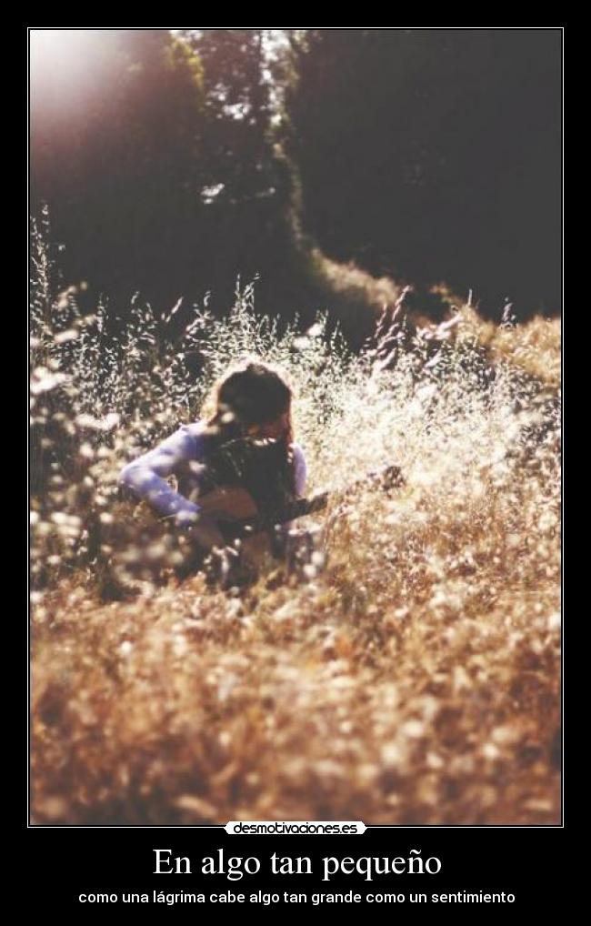 En algo tan pequeño - como una lágrima cabe algo tan grande como un sentimiento