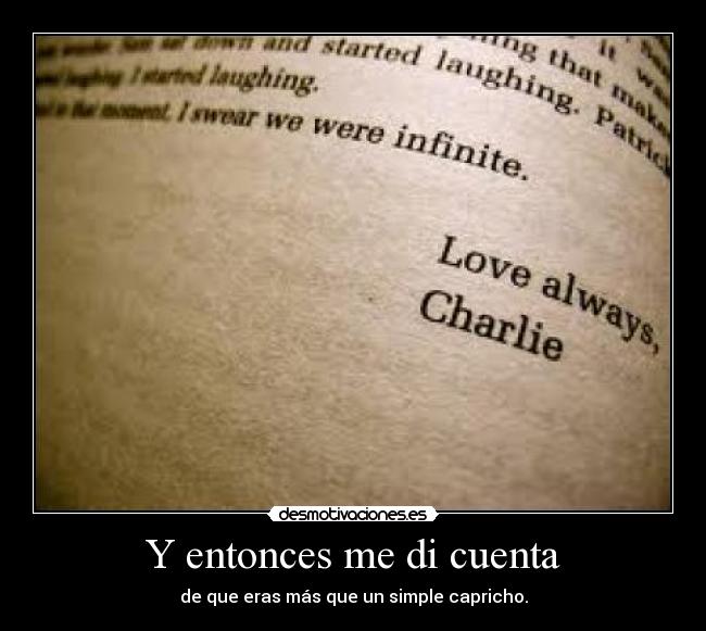 Y entonces me di cuenta -