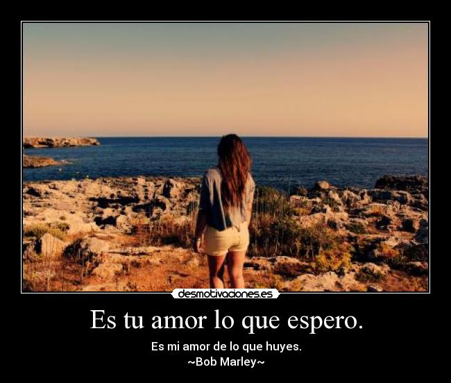 Es tu amor lo que espero. - Es mi amor de lo que huyes.
~Bob Marley~