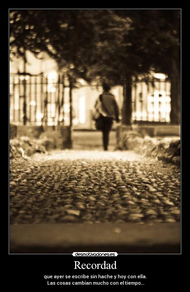 Recordad - que ayer se escribe sin hache y hoy con ella.
 Las cosas cambian mucho con el tiempo...