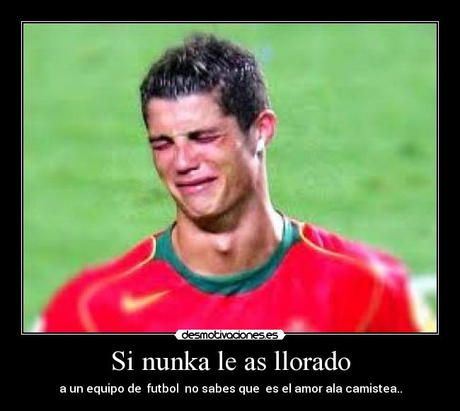 Si nunka le as llorado - a un equipo de  futbol  no sabes que  es el amor ala camistea..