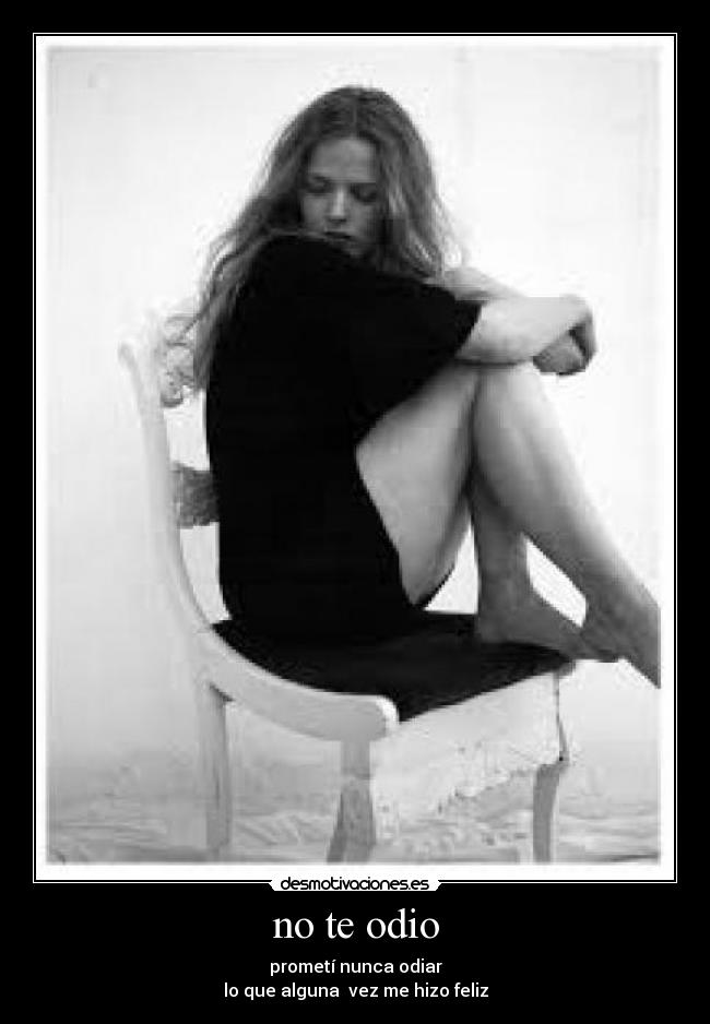 no te odio - prometí nunca odiar
lo que alguna  vez me hizo feliz