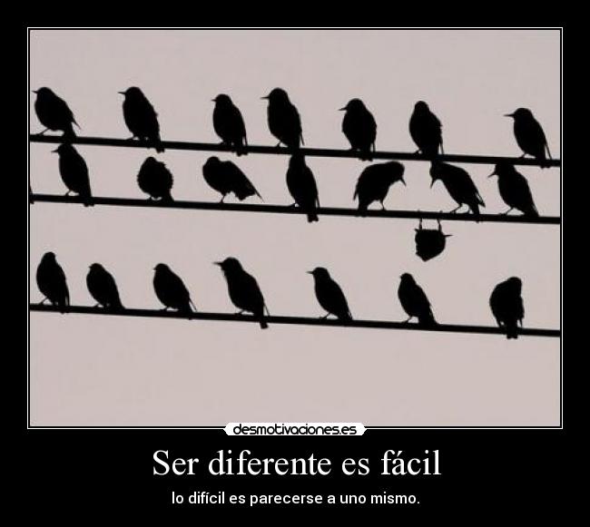 Ser diferente es fácil -