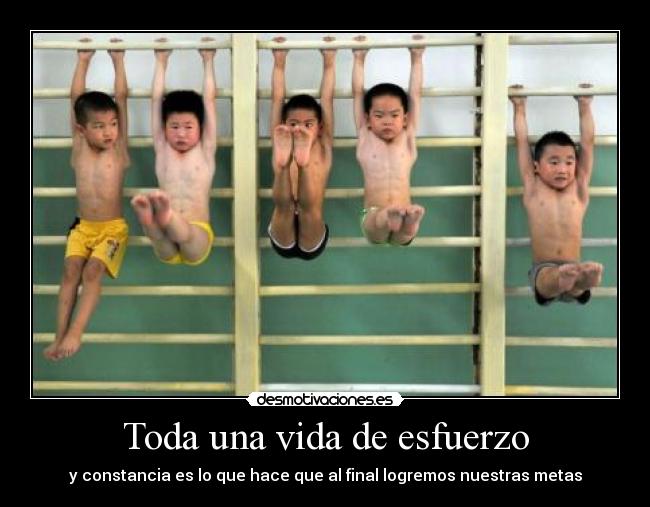 Toda una vida de esfuerzo - y constancia es lo que hace que al final logremos nuestras metas