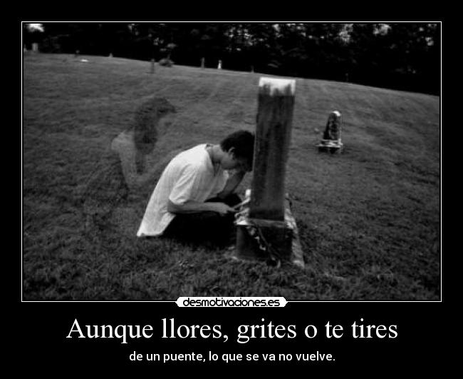 Aunque llores, grites o te tires - de un puente, lo que se va no vuelve.