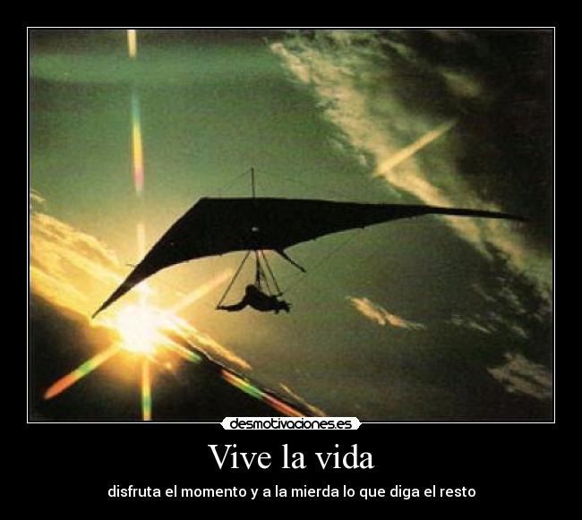 Vive la vida - disfruta el momento y a la mierda lo que diga el resto