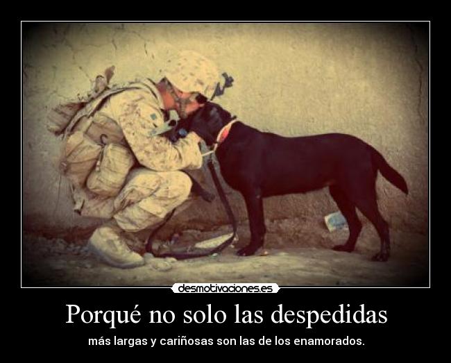 Porqué no solo las despedidas - más largas y cariñosas son las de los enamorados.