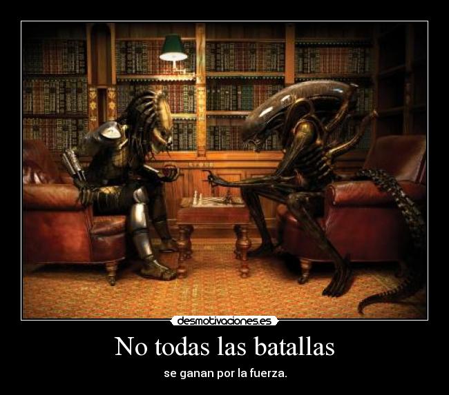 carteles alien predator ajedrez batallas intelecto desmotivaciones