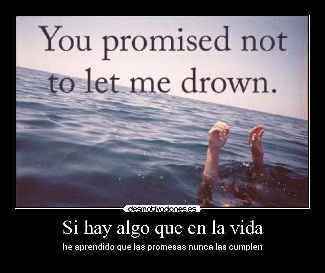 carteles vida hay algo que vida aprendido que las promesas nunca las cumplen desmotivaciones