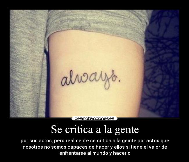 Se critica a la gente - 