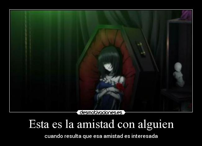 carteles amistad anime another muneca muerta mei misaki amistades falsas desmotivaciones