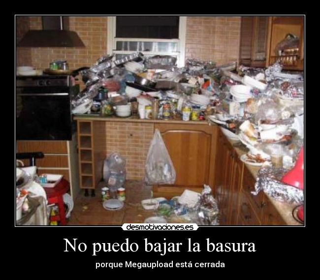 No puedo bajar la basura - porque Megaupload está cerrada
