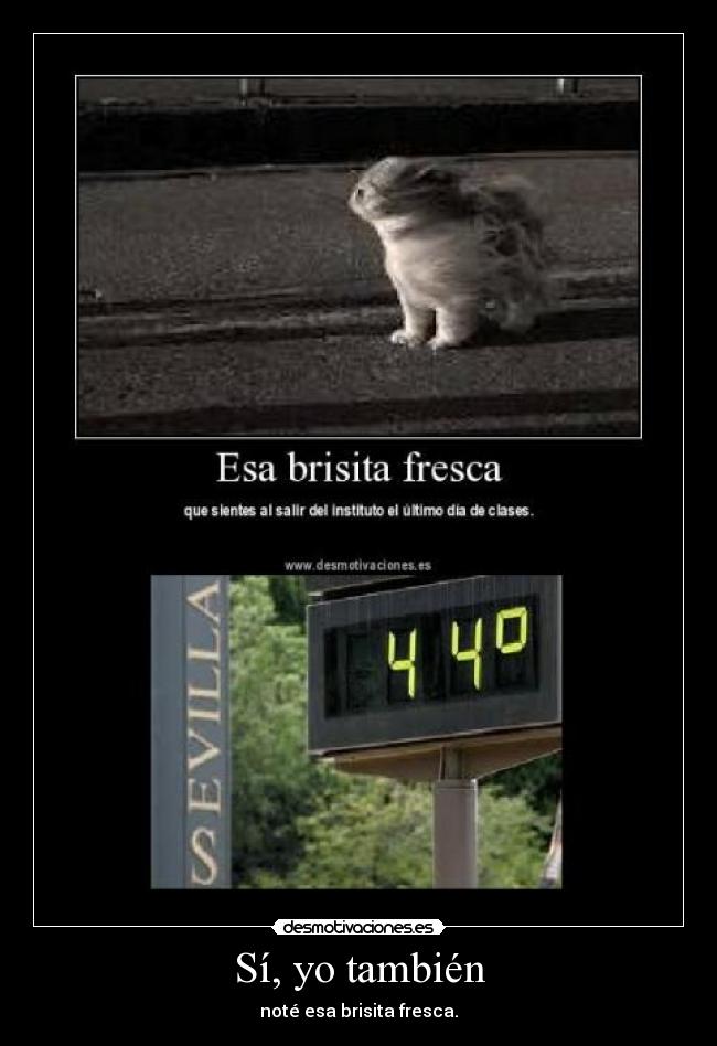 Sí, yo también - noté esa brisita fresca.