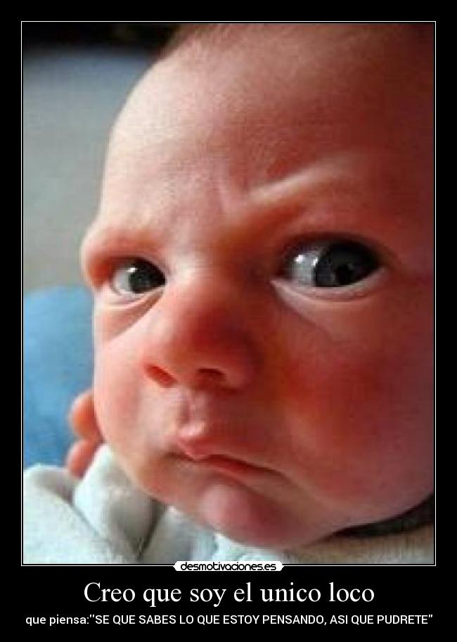 Creo que soy el unico loco - que piensa:SE QUE SABES LO QUE ESTOY PENSANDO, ASI QUE PUDRETE