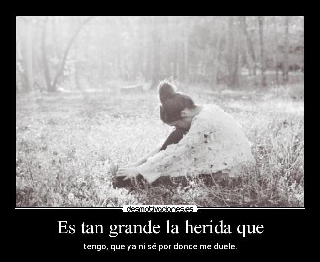 Es tan grande la herida que -