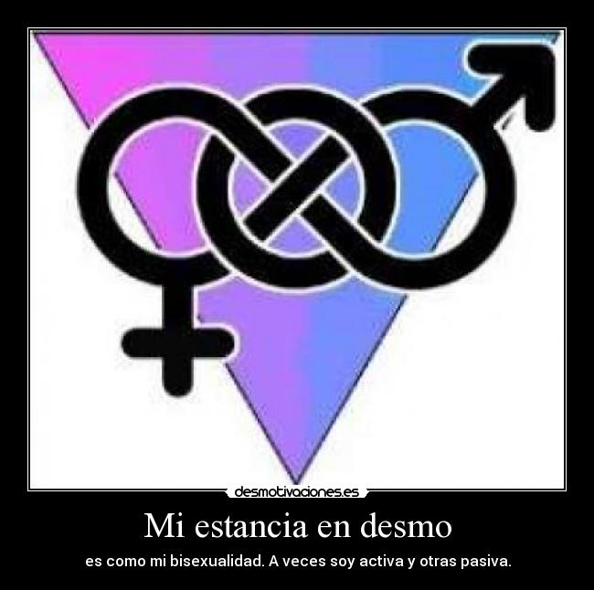 Mi estancia en desmo - es como mi bisexualidad. A veces soy activa y otras pasiva.