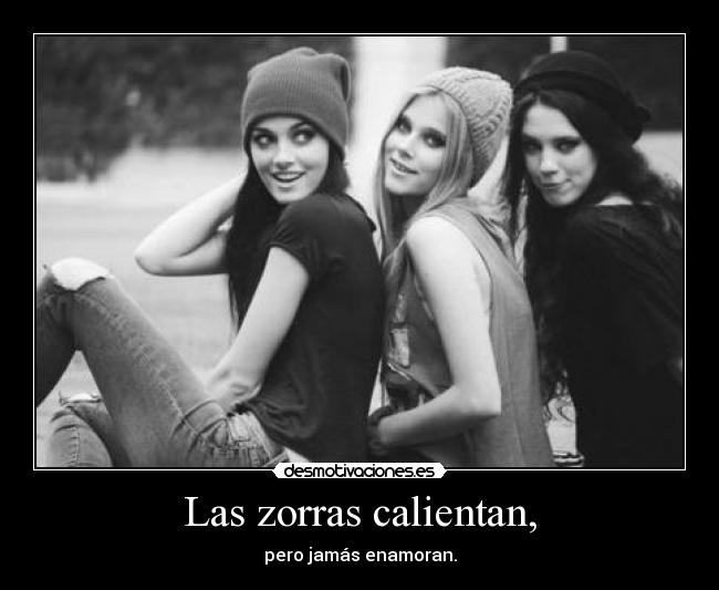 Las zorras calientan, - pero jamás enamoran.