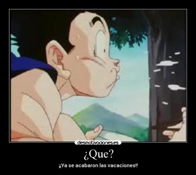 ¿Que? - ¡¡Ya se acabaron las vacaciones!!